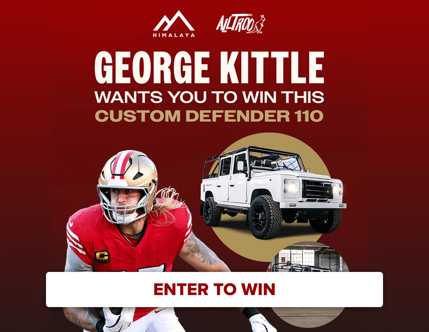 George Kittle Custom Defender 110 Giveaway